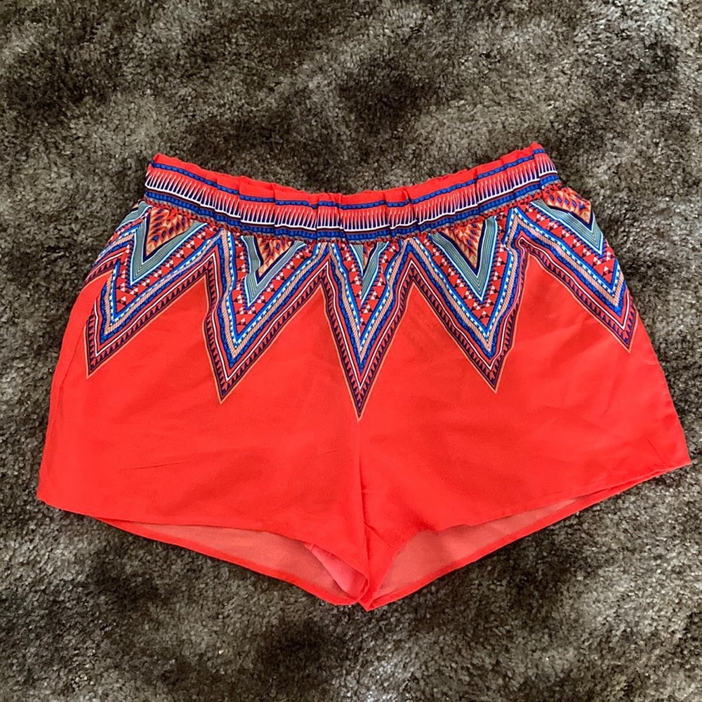 Neon orange and blue Dress Shorts